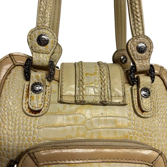 M.C. Yellow Croc Leather Shoulder Bag - Picture 8 of 10